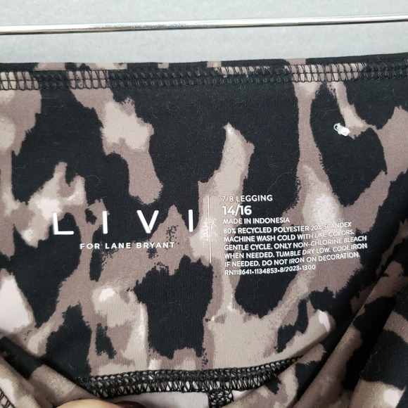 Livi Plus Size 14/16 Animal Print 7/8 Leggings Cheetah Leopard Workout Gym Yoga - Picture 5 of 9